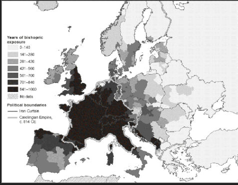Carte de l&rsquo;Empire carolingien et l&rsquo;influence de l&rsquo;Église